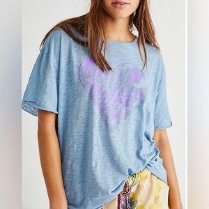 NWT Free People Layered Love Tee Blue Slate